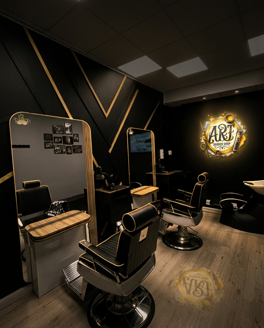 Interiøret hos ART Barbershop i Nittedalsgata 21, Lillestrøm