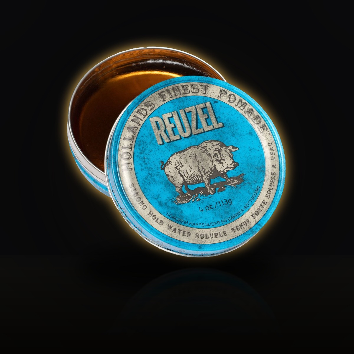 Reuzel Blue Strong Hold High Sheen Pomade — hårprodukt hos ART Barbershop Lillestrøm